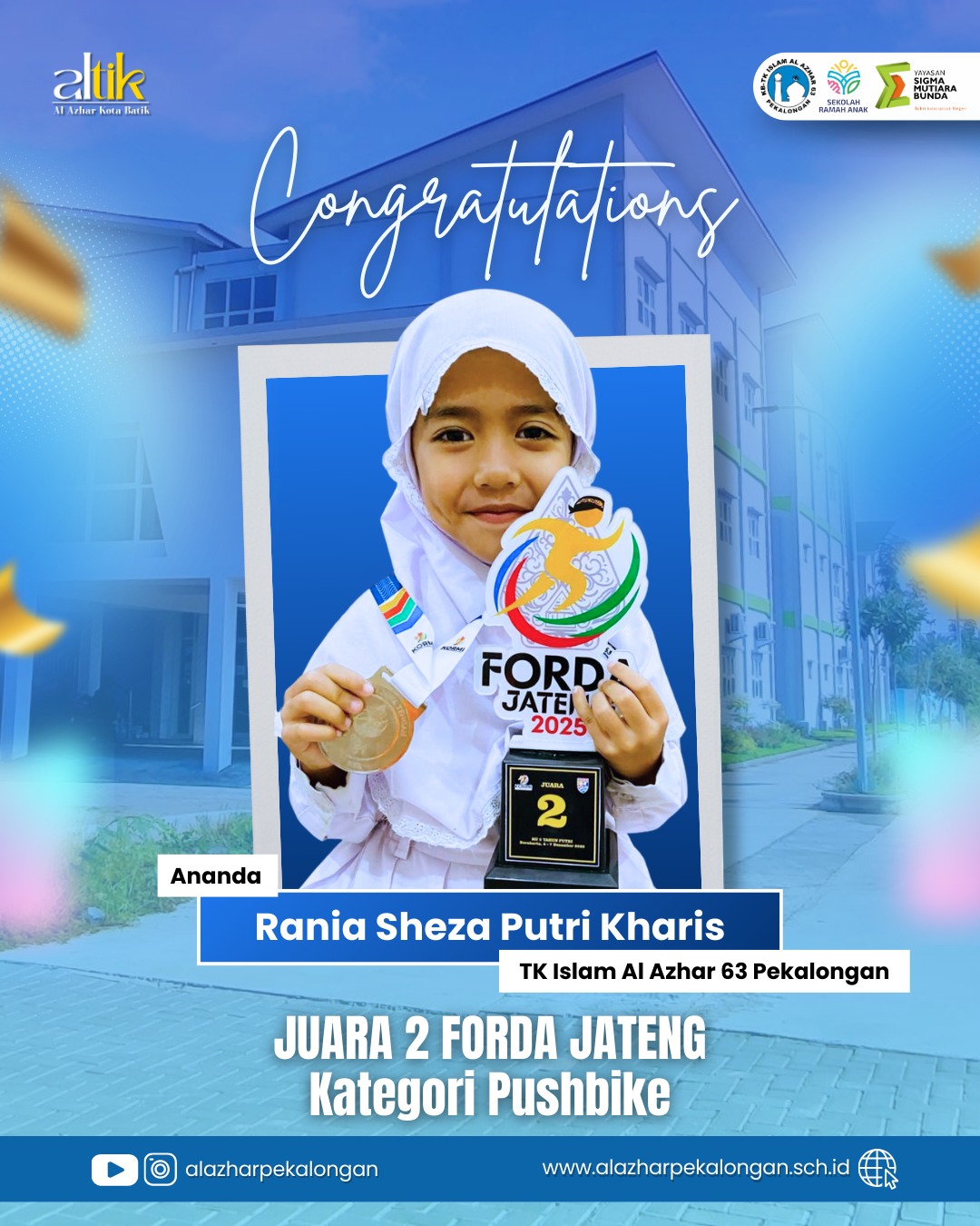 Juara 2 FORDA Jateng 2025 kategori Pushbike